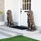 Set of 2 36.25"H Oversized MGO Bronze Guardian Sitting Lion Garden Statue